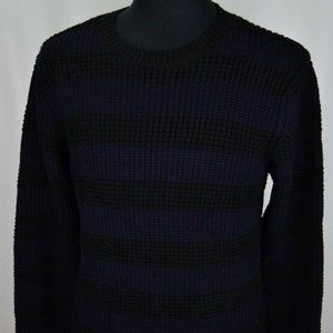 Surface to Air Black Blue Chunky Woven Ribbed Wool